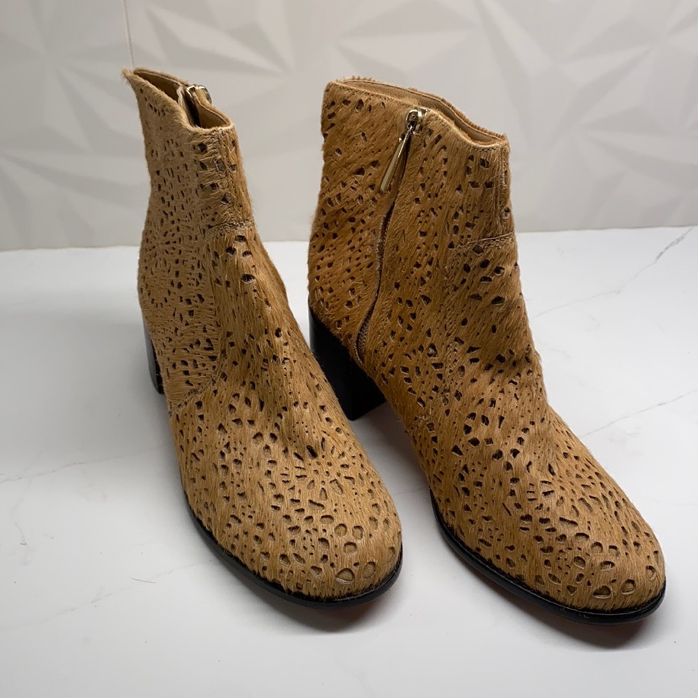 Elyse Walker pony hair stencil bootie